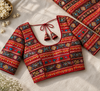Red Embroidered Crepe Blouse