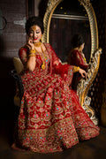 Maroon Velvet Maggam Work Lehenga