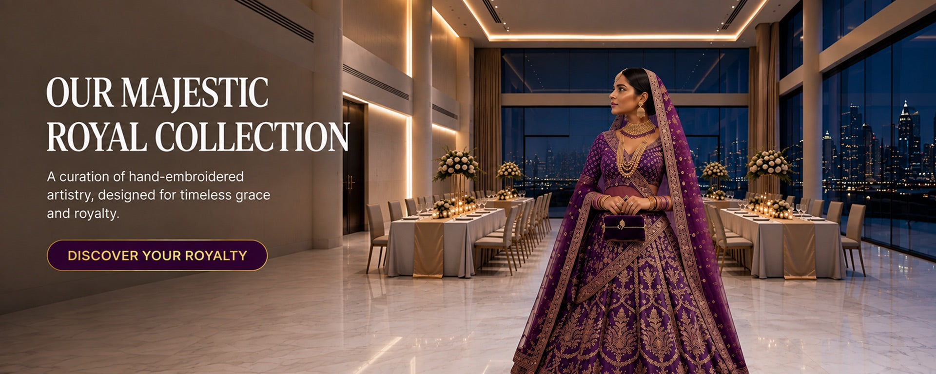 Our majestic royal collection — hand-embroidered artistry
